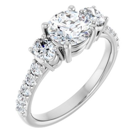 Tatum 1 Carat Round Diamond Three-Stone Engagement Ring ST207DNR