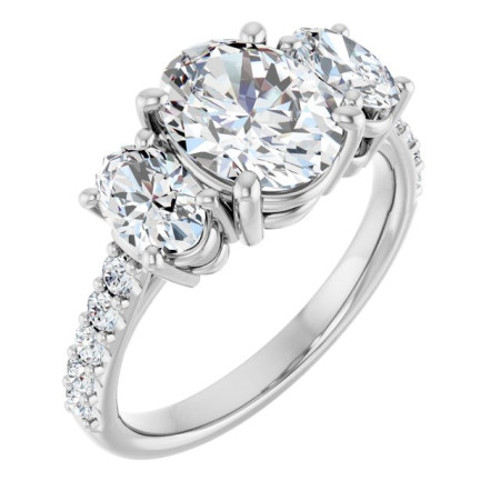 Tatum Lab Grown Diamond Ring | 2 Carat Oval Diamond Three-Stone Engagement Ring ST207DLO