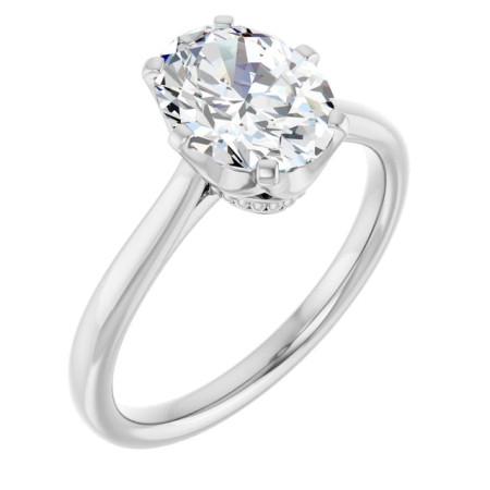 Teagan Lab Grown Diamond Ring | 2 Carat Oval Diamond Solitaire Engagement Ring ST253DLO