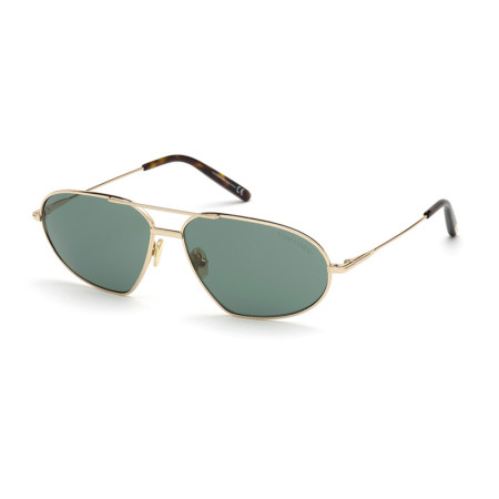 Tom Ford Men's Designer Rectangle RX-Sunglasses FT077128N/63 Green Lenses M15584