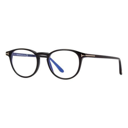 Tom Ford Men's Designer Round Eyeglasses FT5803-B001/49 Clear/Blue-Light Block Lenses M13561