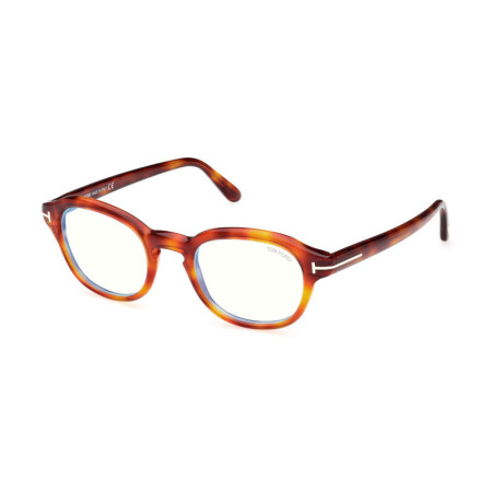 Tom Ford Men's Designer Round Eyeglasses FT5871-B053/49 Clear Blue Light Block Lenses M13025