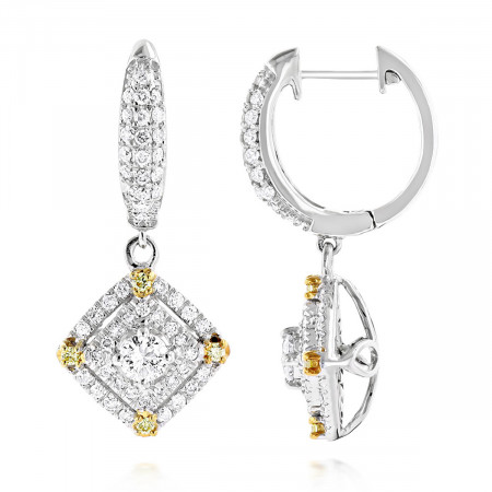 Unique 14K Gold White and Yellow Diamond E... 802762