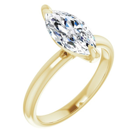 Valerie Lab Grown Diamond Ring | 2 Carat Marquise Diamond Solitaire Engagement Ring in Yellow color  ST116DLM