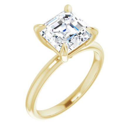 Valerie Lab Grown Diamond Ring | 3 Carat Asscher Diamond Solitaire Engagement Ring in Yellow color  ST116DLA