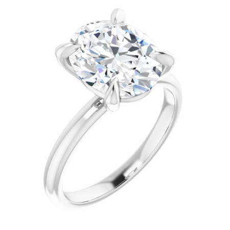 Valerie Lab Grown Diamond Ring | 4 Carat Oval Diamond Solitaire Engagement Ring ST116DLO