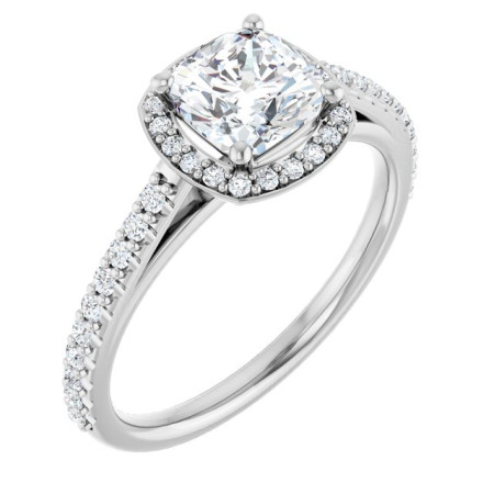 Vanessa 1 Carat Cushion Diamond Halo-Style Engagement Ring ST225DNC