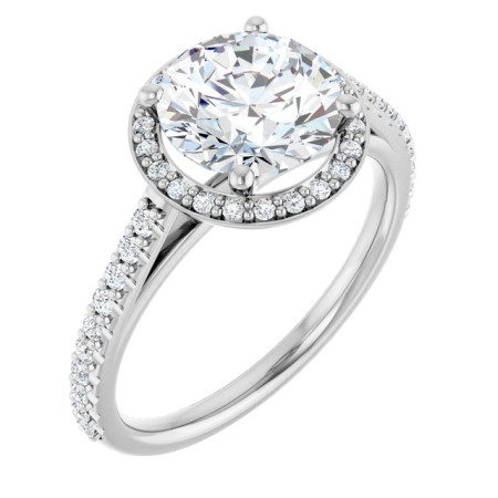Vanessa Lab Grown Diamond Ring | 2 Carat Round Diamond Halo-Style Engagement Ring ST225DLR