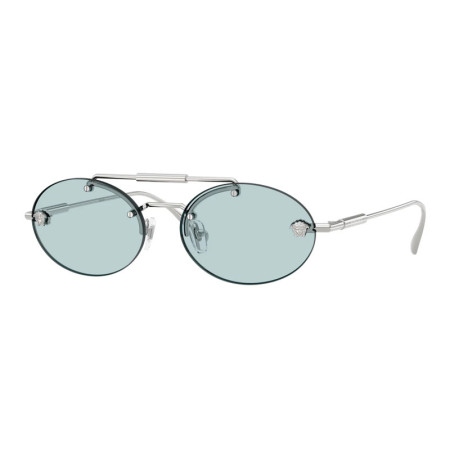 Versace Women's Designer Oval Sunglasses VE22951000/1 Light Blue Lenses M12138