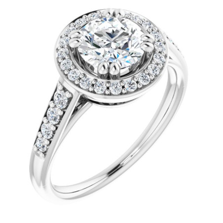 Violet 1 Carat Round Diamond Halo-Style Engagement Ring ST015DNR