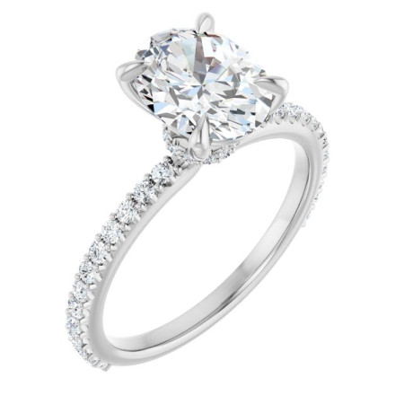 Vivian 2 Carat Oval Diamond Accented Engagement Ring ST070DNO