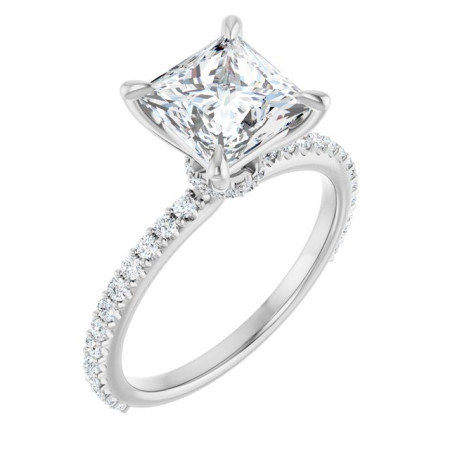 Vivian 2 Carat Square Diamond Accented Engagement Ring ST070DNS
