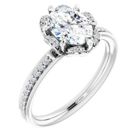 Vivienne 1 Carat Oval Diamond Halo-Style Engagement Ring ST248DNO