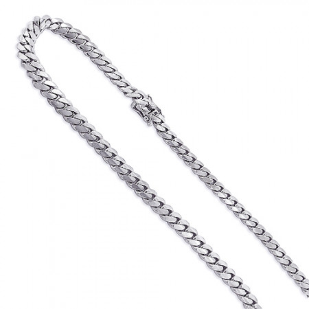 8.4mm Miami Cuban Link Curb Chain 14K White Gold | ItsHot