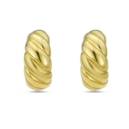 Women's 14K Gold Italian Cable Large Omega Back Hoops  HD3314