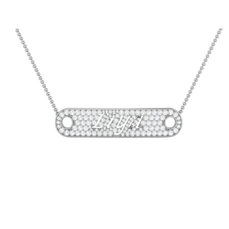Women's Diamond Name Pendant with Chain | 14K Gold Necklace | Initial Letters | 0.64ct in White color  HD0775