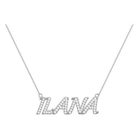 Women's Diamond Name Pendant with Chain | 14K Gold Necklace | Initial Letters | 0.65ct in White color  HD0785