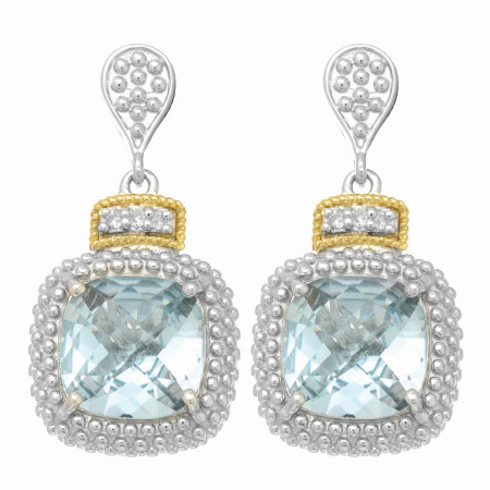 Women's 18K Gold & Sterling Silver Topaz Earrings HD3046