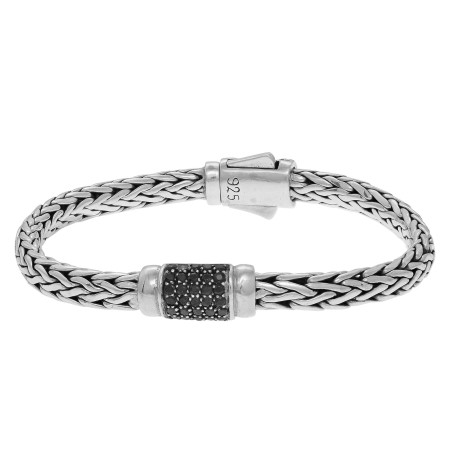 Women's Sterling Silver Woven Bracelet Sapphire HD3133
