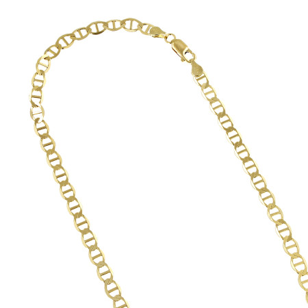 thumbnail image 2 of 10K Solid Yellow Gold Mariner Anchor Link Necklace Chain 2.5mm - Choose 16-26 Inch For Men Or Women 2 of 5