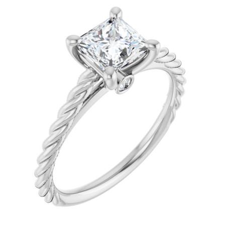 Zoe 1 Carat Square Diamond Accented Engagement Ring ST030DNS