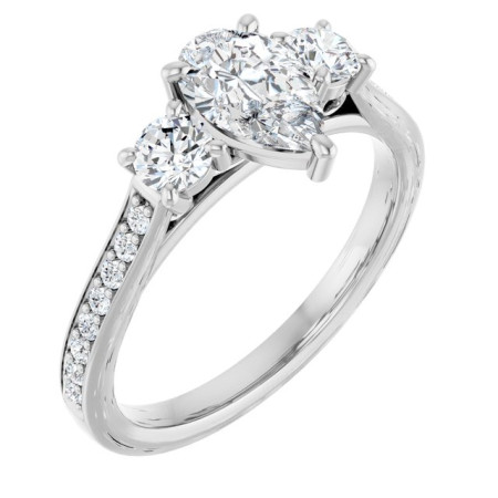 Zoey 1 Carat Pear Diamond Three-Stone Engagement Ring ST048DNP