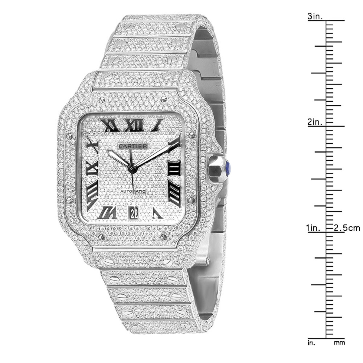 Bust Down Cartier Santos 40mm Diamond Watch 968865 - ItsHot 