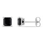 14K Gold Black Princess Cut Diamond Stud Earrings Prong Set For Men & Women in White color  img