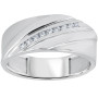 10k or 14k White Gold Round Diamond Ring l 0.16ct l H-I for Men in White color  img