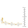 Size demonstration - 14K White Gold Round and Baguette Diamonds Cross Bracelet For Men 2.5ct in Yellow color near the ruler img