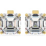 14K Gold Asscher Shape Lab-Grown Diamond Stud Earrings 4 Prong Push Back 1-10 Carats in Yellow color  img