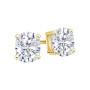14K Gold Cushion Shape Lab-Grown Diamond Stud Earrings 4 Prong Push Back 1-10 Carats in Yellow color  img