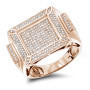 10K or 14K Yellow Gold Men's Ring w Round cut Diamonds 1.5ct in Rose color img