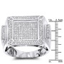 Size demonstration - 10K or 14K Yellow Gold Men's Ring w Round cut Diamonds 1.5ct in White color near the ruler img
