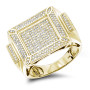 10K or 14K Yellow Gold Men's Ring w Round cut Diamonds 1.5ct in Yellow color  img
