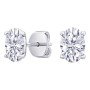 14K Gold Oval Shape Lab-Grown Diamond Stud Earrings 4 Prong Push Back 1-10 Carats in White color  img