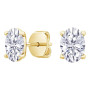 14K Gold Oval Shape Lab-Grown Diamond Stud Earrings 4 Prong Push Back 1-10 Carats in Yellow color  img