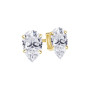 14K Gold Pear Shape Lab-Grown Diamond Stud Earrings 4 Prong Push Back 1-10 Carats in Yellow color  img