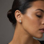 14K Gold Radiant Shape Lab-Grown Diamond Stud Earrings 4 Prong Push Back 1-10 Carats in White color on the body img