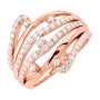 14K Gold Right Hand Ladies Diamond Ring 1.18ct in Rose color img