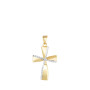 14K Gold Textured Cross Pendant (front view) img
