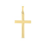 14K Gold Tube Cross with Rope Detail Pendant (front view) img