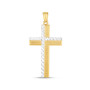 14k Gold Two-tone Cross Pendant (front view) img