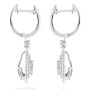 Back view of the 14K Gold Unique Trillion Shape Diamond Cluster Earrings for Women 1.75ct in White color img