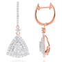 14K Gold Unique Trillion Shape Diamond Cluster Earrings for Women 1.75ct in Rose color img