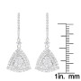 Size demonstration - 14K Gold Unique Trillion Shape Diamond Cluster Earrings for Women 1.75ct near the ruler img