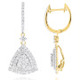 14K Gold Unique Trillion Shape Diamond Cluster Earrings for Women 1.75ct in Yellow color  img