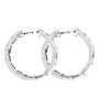 Back view of the 14K Inside Out Pave Diamond Hoop Earrings 1.5ct in White color img