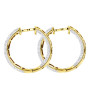 Back view of the 14K Inside Out Pave Diamond Hoop Earrings 1.5ct in Yellow color img