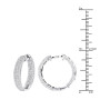 Size demonstration - 14K Inside Out Pave Diamond Hoop Earrings 1.5ct in White color near the ruler img